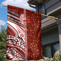 Tonga Language Week Garden Flag Ngatu Pattern and Tongan Alphabet LT03 - Polynesian Pride