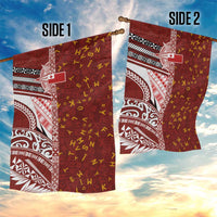 Tonga Language Week Garden Flag Ngatu Pattern and Tongan Alphabet LT03 - Polynesian Pride