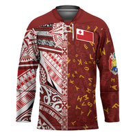 Tonga Language Week Hockey Jersey Ngatu Pattern and Tongan Alphabet - Polynesian Pride
