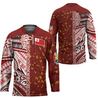 Tonga Language Week Hockey Jersey Ngatu Pattern and Tongan Alphabet - Polynesian Pride
