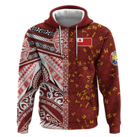 Tonga Language Week Hoodie Ngatu Pattern and Tongan Alphabet - Polynesian Pride