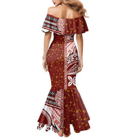 Tonga Language Week Mermaid Dress Ngatu Pattern and Tongan Alphabet LT03 - Polynesian Pride