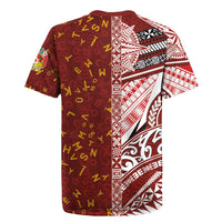 Tonga Language Week Rugby Jersey Ngatu Pattern and Tongan Alphabet - Polynesian Pride