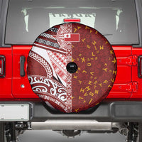 Tonga Language Week Spare Tire Cover Ngatu Pattern and Tongan Alphabet - Polynesian Pride