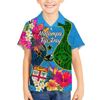 Personalised Malampa Fiji Day Kid Hawaiian Shirt Tropical Plants Mix Polynesian and Tapa Pattern LT03 - Polynesian Pride