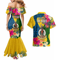 Malampa Day Couples Matching Mermaid Dress and Hawaiian Shirt Proud To Be A Ni-Van Beauty Pacific Flower LT03 - Polynesian Pride