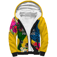 Personalised Malampa Day Sherpa Hoodie Proud To Be A Ni-Van Beauty Pacific Flower LT03 Unisex Yellow - Polynesian Pride