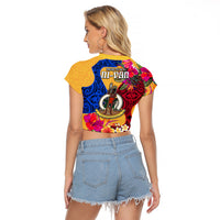 Torba Day Raglan Cropped T Shirt Proud To Be A Ni-Van Beauty Pacific Flower LT03 - Polynesian Pride