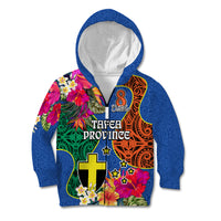 Tafea Day Kid Hoodie Proud To Be A Ni-Van Beauty Pacific Flower LT03 Zip Hoodie Blue - Polynesian Pride