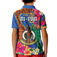Tafea Day Kid Polo Shirt Proud To Be A Ni-Van Beauty Pacific Flower LT03 - Polynesian Pride
