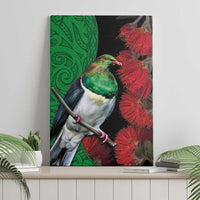 New Zealand Kereru And Pohutukawa Canvas Wall Art Maori Tribal Tattoo LT03 - Polynesian Pride