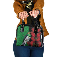 New Zealand Kereru And Pohutukawa Shoulder Handbag Maori Tribal Tattoo
