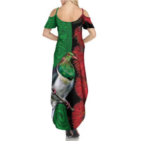 New Zealand Kereru And Pohutukawa Summer Maxi Dress Maori Tribal Tattoo