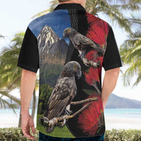 New Zealand Kea And Pohutukawa Hawaiian Shirt With The Mountain Landscape LT03 - Polynesian Pride
