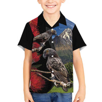 New Zealand Kea And Pohutukawa Hawaiian Shirt With The Mountain Landscape LT03 - Polynesian Pride