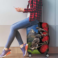 New Zealand Kea And Pohutukawa Luggage Cover With The Mountain Landscape LT03 - Polynesian Pride
