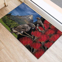 New Zealand Kea And Pohutukawa Rubber Doormat With The Mountain Landscape