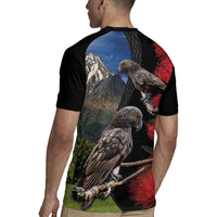 New Zealand Kea And Pohutukawa Rugby Jersey With The Mountain Landscape LT03 - Polynesian Pride