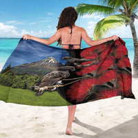 New Zealand Kea And Pohutukawa Sarong With The Mountain Landscape