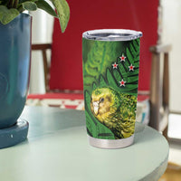 New Zealand Kkp Tumbler Cup Silver Fern with Close up of Green Fern Leaves and Maori Tattoo LT03 - Polynesian Pride