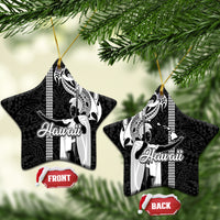 Hawaii Lanai Island Ceramic Ornament Hawaiian King and Kakau Symbols Abstract Shoulder Tattoo LT03 - Polynesian Pride