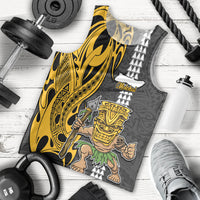 Hawaii Molokai Island Men Tank Top Hawaiian Warrior and Kakau Symbols Abstract Tattoo LT03 Yellow - Polynesian Pride