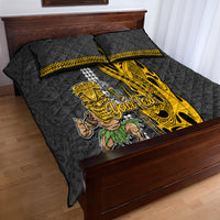 Custom Hawaii Molokai Island Quilt Bed Set Hawaiian Warrior and Kakau Symbols Abstract Tattoo LT03 - Polynesian Pride