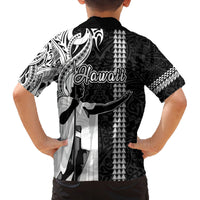 Hawaii Molokai Island Family Matching Tank Maxi Dress and Hawaiian Shirt Hawaiian King and Kakau Symbols Abstract Shoulder Tattoo LT03 - Polynesian Pride