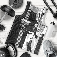 Hawaii Molokai Island Men Tank Top Hawaiian King and Kakau Symbols Abstract Shoulder Tattoo LT03 Black - Polynesian Pride