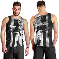 Hawaii Molokai Island Men Tank Top Hawaiian King and Kakau Symbols Abstract Shoulder Tattoo LT03 - Polynesian Pride