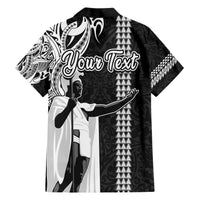 Custom Hawaii Molokai Island Family Matching Short Sleeve Bodycon Dress and Hawaiian Shirt Hawaiian King and Kakau Symbols Abstract Shoulder Tattoo LT03 - Polynesian Pride