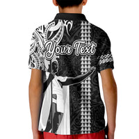 Custom Hawaii Molokai Island Kid Polo Shirt Hawaiian King and Kakau Symbols Abstract Shoulder Tattoo LT03 - Polynesian Pride
