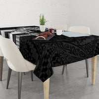 Custom Hawaii Molokai Island Tablecloth Hawaiian King and Kakau Symbols Abstract Shoulder Tattoo LT03 - Polynesian Pride