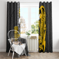 Hawaii Niihau Island Window Curtain Hawaiian Warrior and Kakau Symbols Abstract Tattoo LT03 - Polynesian Pride