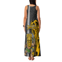 Custom Hawaii Niihau Island Family Matching Tank Maxi Dress and Hawaiian Shirt Hawaiian Warrior and Kakau Symbols Abstract Tattoo LT03 - Polynesian Pride