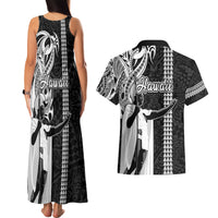 Hawaii Niihau Island Couples Matching Tank Maxi Dress and Hawaiian Shirt Hawaiian King and Kakau Symbols Abstract Shoulder Tattoo LT03 - Polynesian Pride