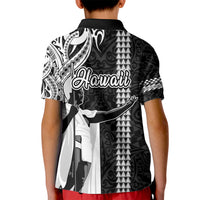 Hawaii Niihau Island Kid Polo Shirt Hawaiian King and Kakau Symbols Abstract Shoulder Tattoo LT03 - Polynesian Pride