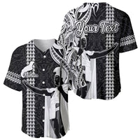 Custom Hawaii Niihau Island Baseball Jersey Hawaiian King and Kakau Symbols Abstract Shoulder Tattoo LT03 - Polynesian Pride