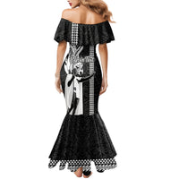 Custom Hawaii Niihau Island Family Matching Mermaid Dress and Hawaiian Shirt Hawaiian King and Kakau Symbols Abstract Shoulder Tattoo LT03 - Polynesian Pride