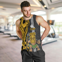 Hawaii Oahu Island Men Tank Top Hawaiian Warrior and Kakau Symbols Abstract Tattoo LT03 - Polynesian Pride