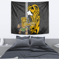 Custom Hawaii Oahu Island Tapestry Hawaiian Warrior and Kakau Symbols Abstract Tattoo LT03 - Polynesian Pride