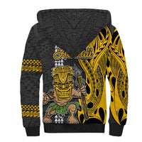 Hawaii Kahoolawe Island Sherpa Hoodie Hawaiian Warrior and Kakau Symbols Abstract Tattoo LT03 - Polynesian Pride
