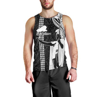 Hawaii Kahoolawe Island Men Tank Top Hawaiian King and Kakau Symbols Abstract Shoulder Tattoo LT03 - Polynesian Pride