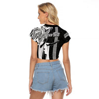 Custom Hawaii Kahoolawe Island Raglan Cropped T Shirt Hawaiian King and Kakau Symbols Abstract Shoulder Tattoo LT03 - Polynesian Pride