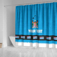 Fiji Merry Christmas Shower Curtain Santa Suit Style With Tapa Tribal Pattern