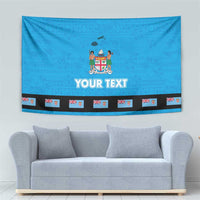 Fiji Merry Christmas Tapestry Santa Suit Style With Tapa Tribal Pattern