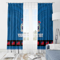 Samoa Merry Christmas Window Curtain Santa Suit Style With Tatau Tattoo Pattern