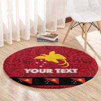 Papua New Guinea Merry Christmas Round Carpet Santa Suit Style With Melanesian Pattern