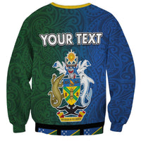 Solomon Islands Merry Christmas Sweatshirt Santa Suit Style With Melanesian Pattern