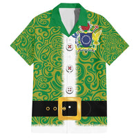 Cook Islands Merry Christmas Family Matching Summer Maxi Dress and Hawaiian Shirt Santa Suit Style With Polynesian Pattern LT03 Dad's Shirt - Short Sleeve Green - Polynesian Pride